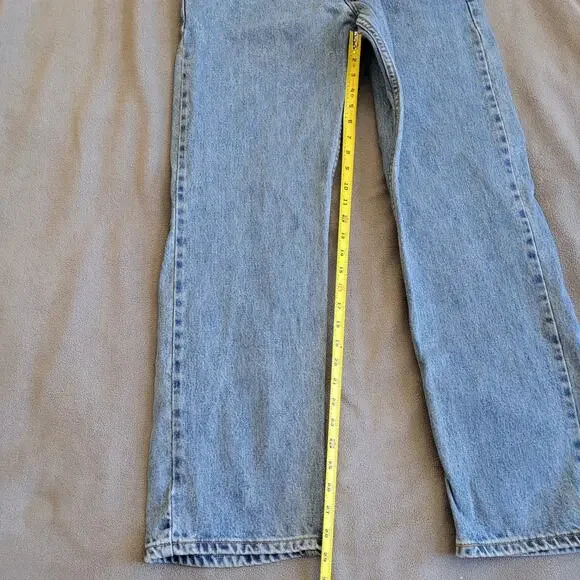 LEVIS 505 JEANS Mens 34x32 Regular Fit Medium Wash Denim Classic Bike Motor - Picture 6 of 14